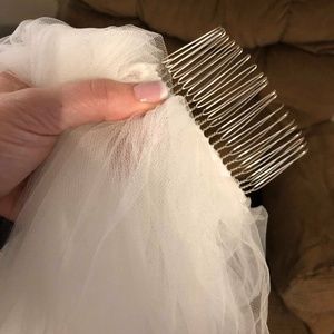 White Veil with Pearls